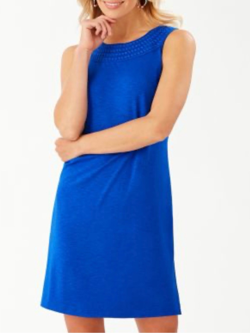 Tommy Bahama Shift Dress Sleeveless Blue Knit Dress – Size L